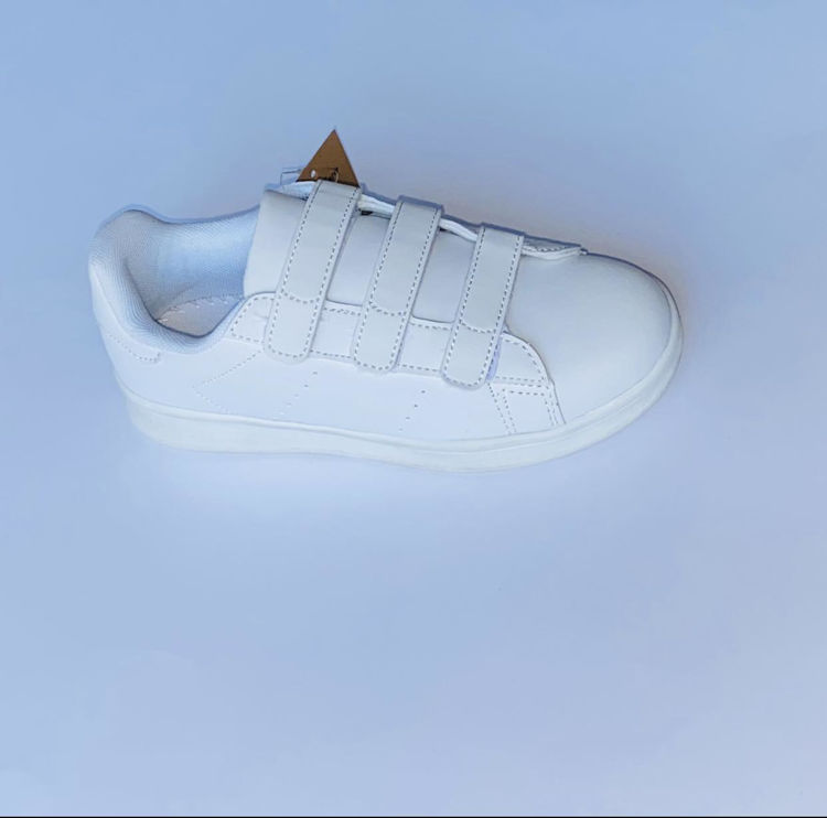 Picture of B681 WHITE RUNNERS WITH VELCRO